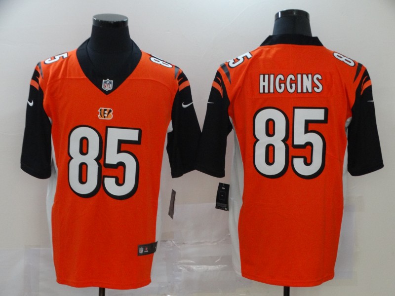 Men Cincinnati Bengals 85 Higgins Orange Nike Vapor Untouchable Stitched Limited NFL Jerseys